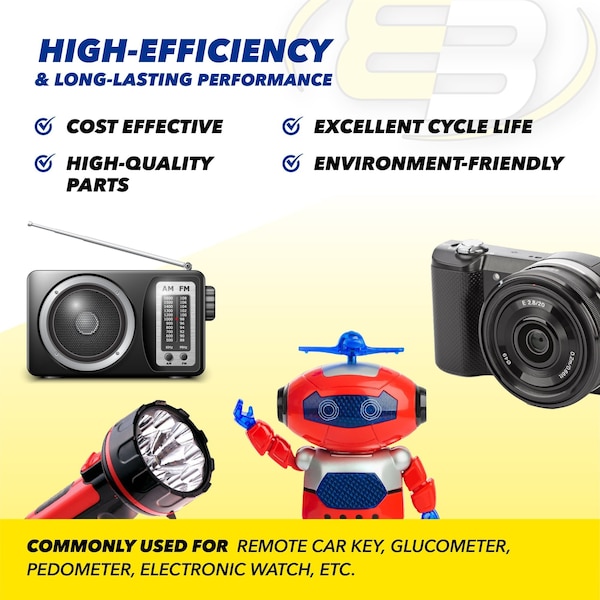 Exell Battery 10pk Exell Alkaline 1.5V Watch Battery Replaces AG3 LR41 392 - EB-L736