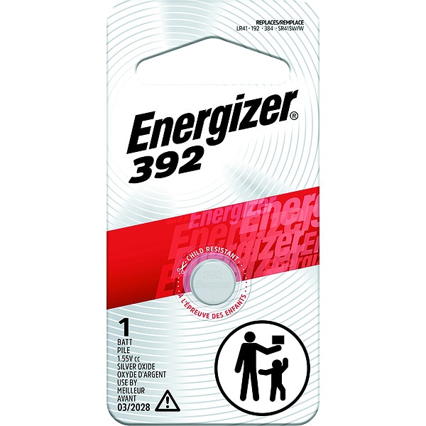 Energizer Energizer 392 Silver Oxide Button Battery, 1 Pack - For Watch - 1.5 V DC - 1 Pack - 392BPZ