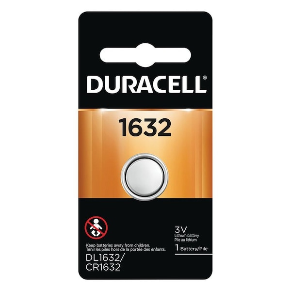 Duracell Duracell DL1632 Lithium Coin Battery - For Keyfob Transmitter - Coin Cell - 3 V DC - 1 Each - DL1632BPK