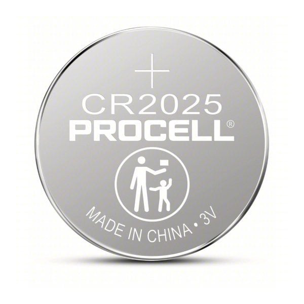 Duracell CR2025 Procell Intense Specialty Lithium Coin Battery, 3V, 5 Pack Tear Strip - 41333-03458