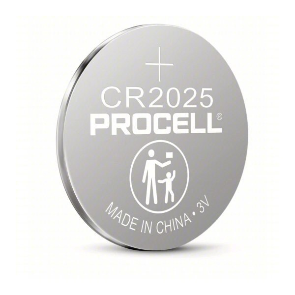 Duracell CR2025 Procell Intense Specialty Lithium Coin Battery, 3V, 5 Pack Tear Strip - 41333-03458