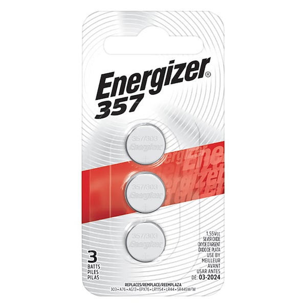 Energizer Energizer Silver Oxide 303/357 1.5 V Electronic/Watch Battery 3 pk - 357BPZ-3N