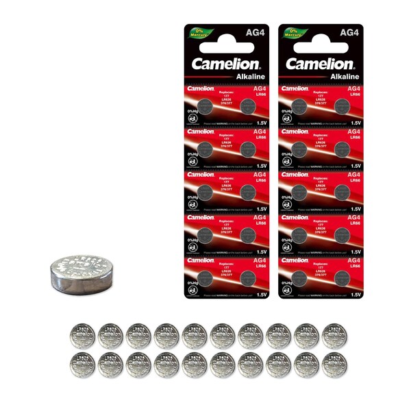 Camelion AG4 1.5V Alkaline Button Cell Battery 20PK - AG4-BP10-2
