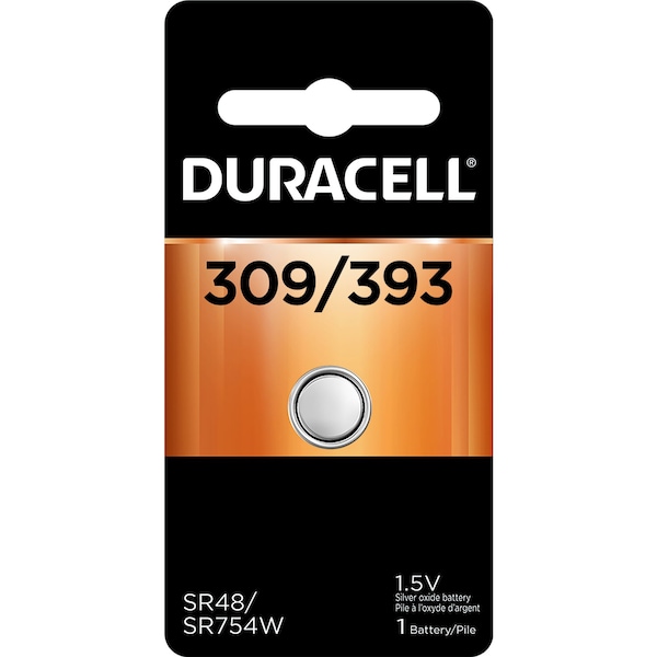 Duracell Duracell Silver Oxide 309/393 1.5 V 80 mAh Electronic/Watch Battery 1 pk - D309/393BPK