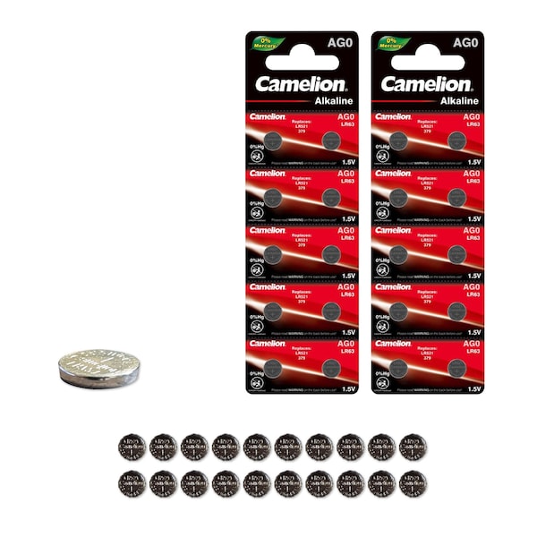 Camelion AG0 1.5V Alkaline Button Cell Battery 20PK - AG0-BP10-2