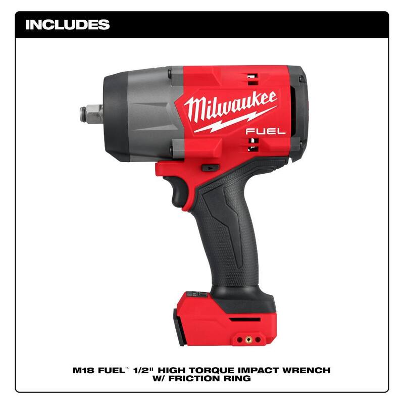 Llave de impacto inalámbrica sin escobillas Milwaukee M18 FUEL de 18 voltios con batería de 8Ah y cargador - 2967-20-2962-20-48-59-1880