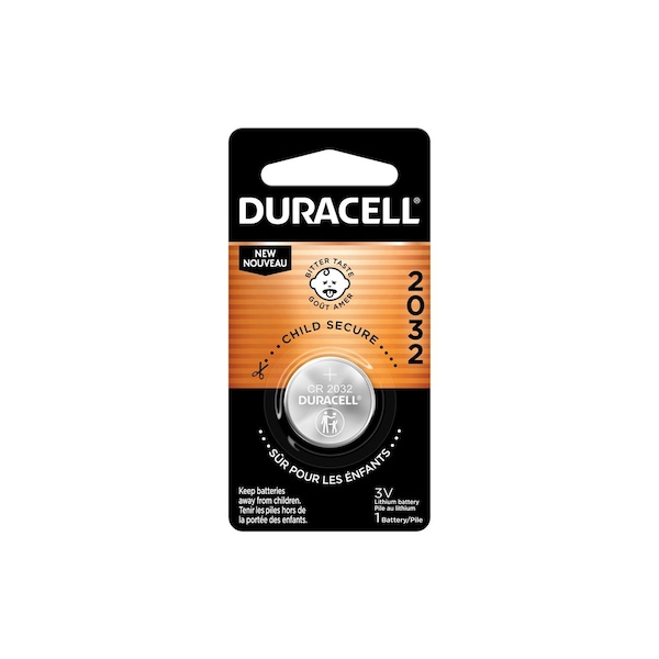 Duracell DL2032BPK Specialty Lithium Coin Battery - Bitterant, 1 Pack - 41333-03545