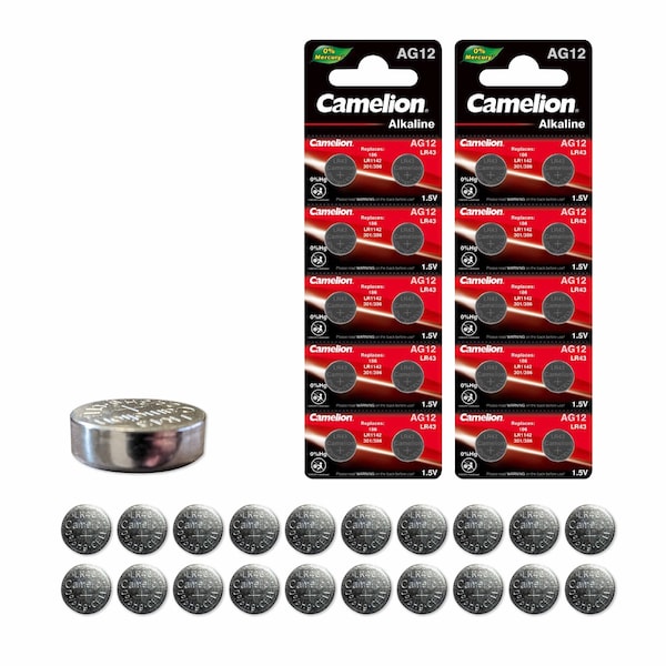 Camelion AG12 1.5V Alkaline Button Cell Battery 20PK - AG12-BP10-2