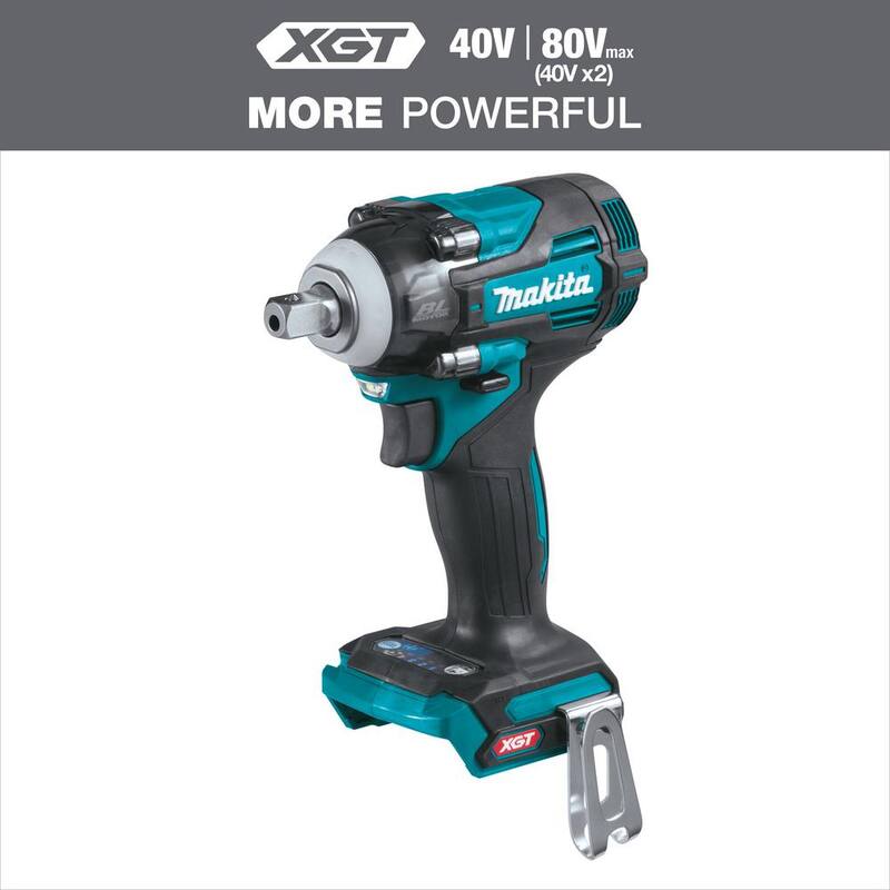 Llave de impacto inalámbrica sin escobillas Makita 40V Max XGT de 4 velocidades 1/2 in. con yunque de retención (Herramienta Únicamente) - GWT05Z