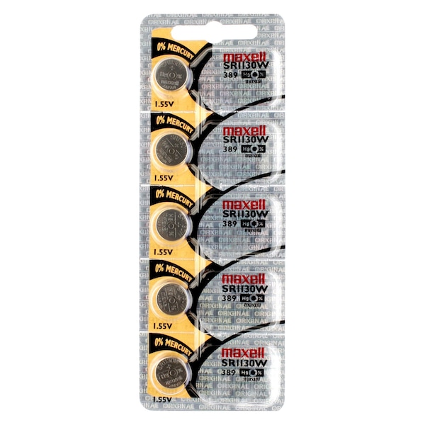 Maxell Silver Oxide Watch Battery SR1130W High Drain Replaces 389, PK 5 - SR1130W