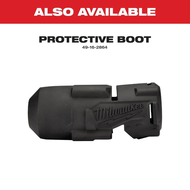 Llave de impacto inalámbrica Milwaukee M18 FUEL de 18V con sistema sin escobillas de litio de 1/2 pulgada de torque medio con anillo de fricción y juego de dados de impacto - 2962-22R-49-66-6803