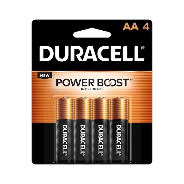 Duracell MN1500B4Z, MN1500 Alkaline Battery, AA, Coppertop, 4PK - 41333-03561