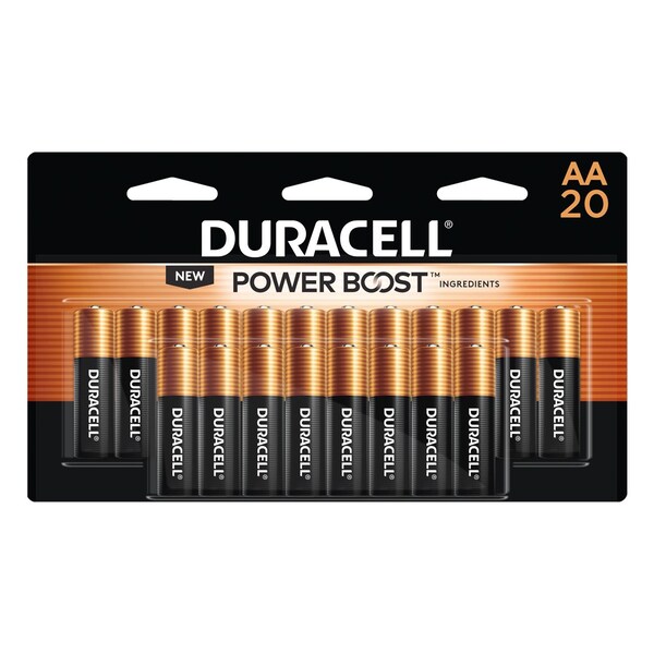 Duracell MN1500B20Z, MN1500 Alkaline Battery, AA, Coppertop, 20PK - 41333-01348