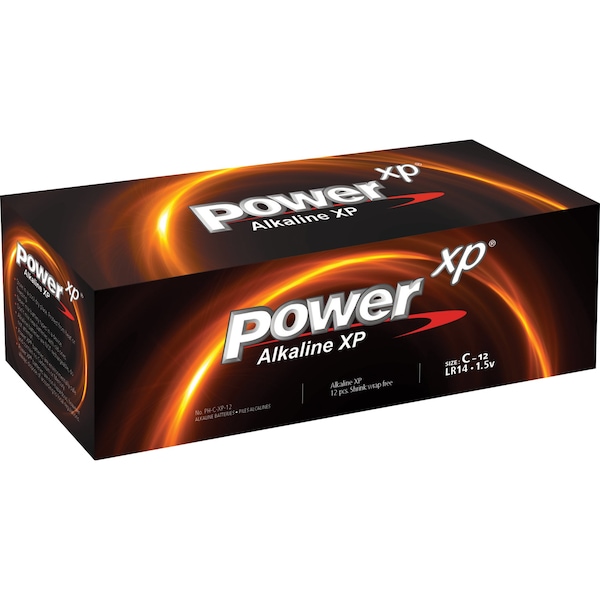 Power Xp Power XP Alkaline Battery, C 1.5V DC 12 PK - PH-C-XP