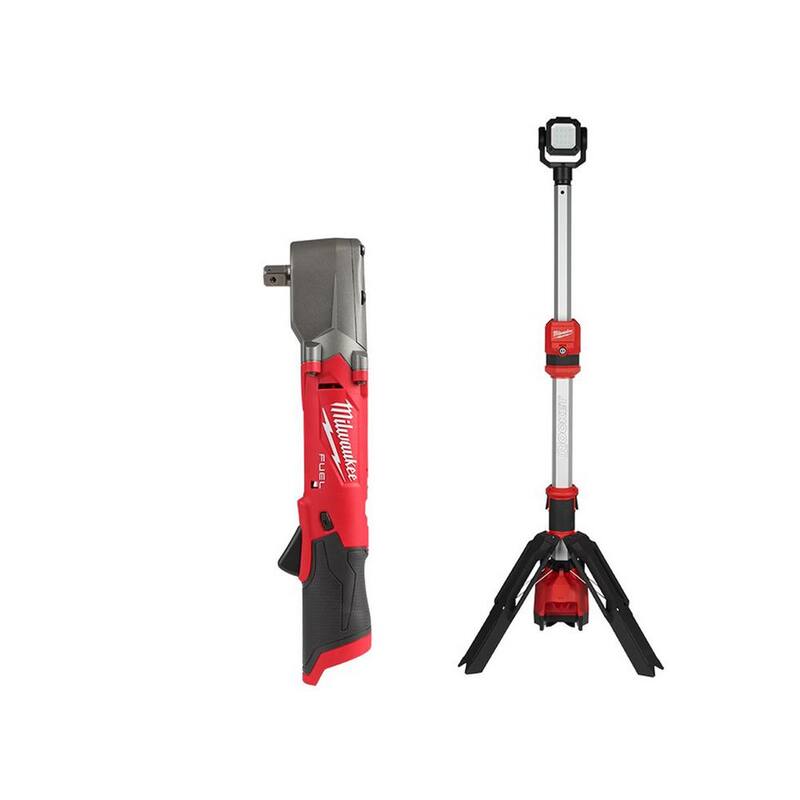 Milwaukee M12 FUEL 12V Lithium-Ion Brushless Cordless 1/2 in. Llave de Impacto Angular Derecha con Soporte de Luz Rocket M12 - 2565P-20-2132-20