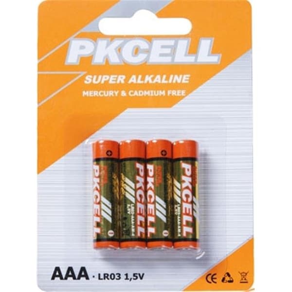 Pkcell Pkcell LR03-4B 1.5V Ultra Alkaline AAA Size Battery; Pack of 4 - LR03-4B