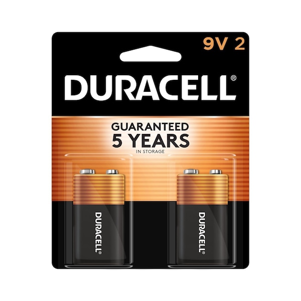 Duracell MN1604B2Z, MN1604 Alkaline Battery, 9V, Coppertop, 2PK - 41333-03961