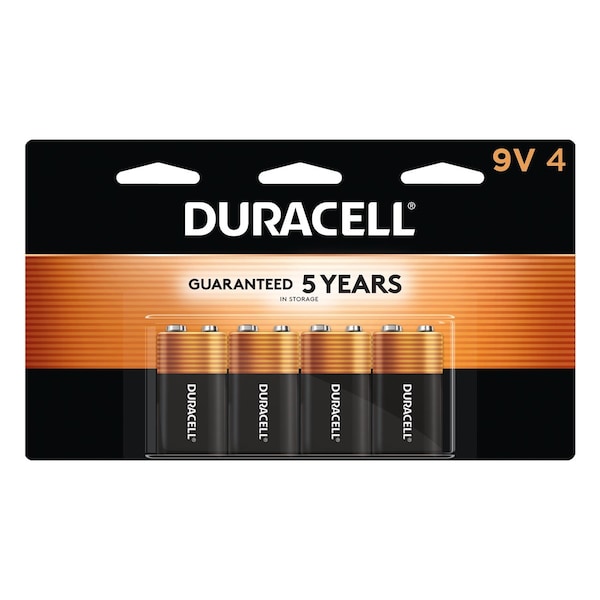 Duracell MN16RT4Z, MN1604 Alkaline Battery, 9V, Coppertop, 4PK - 41333-77364