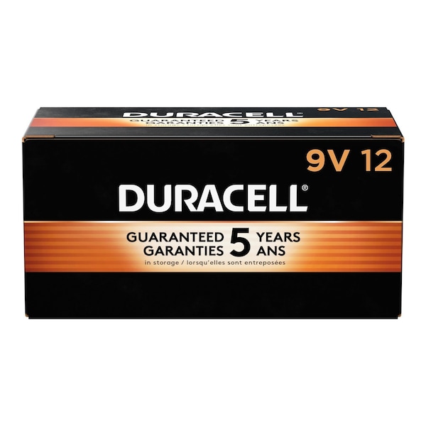 Duracell MN1604BKD, MN1604 Alkaline Battery, 9V, Coppertop, 12 PK - 41333-52448
