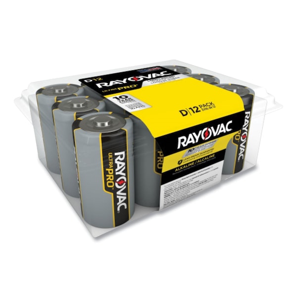 Rayovac Ultra Pro Alkaline Battery, D 1.5V DC 12 PK - ALD-12PPJ