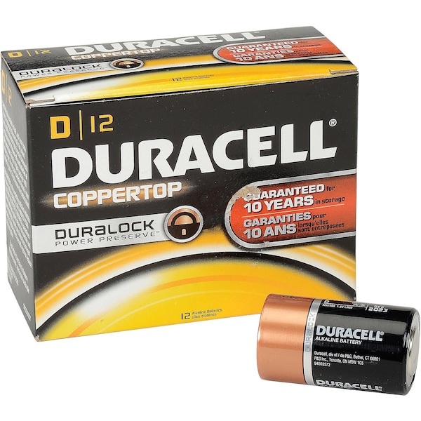 Duracell Coppertop D Batteries W/ Duralock Power Preserve - MN1300 / 4133301301