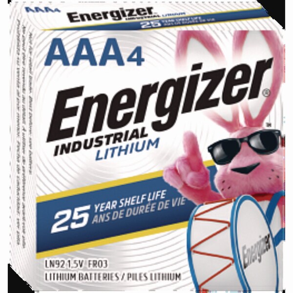 Energizer Lithium Manganese Dioxide Battery, AAA 1.5 V 4 PK - LN92PK