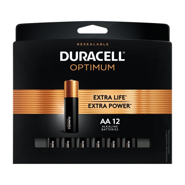 Duracell Duracell Optimum Extra Life Battery Alkaline Battery, AA 1.5V DC 12 PK - OPT1500B12