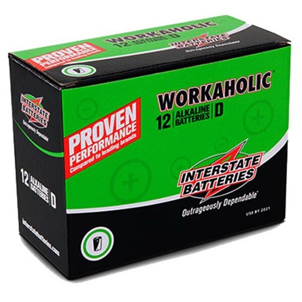 Interstate Batteries Interstate All Battery DRY0085 D-Workaholic Alkaline Battery; Pack - 12 - 137578