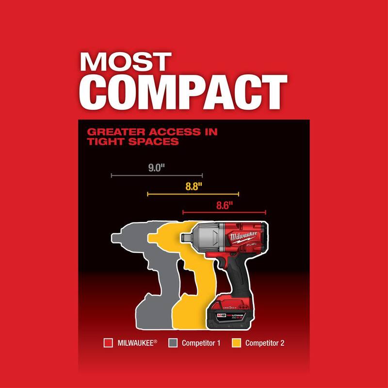 Llave de Impacto Inalámbrica sin Escobillas Milwaukee M18 FUEL ONE-KEY de 18V con 36 Piezas de Juego de Vasos Métricos y SAE 3/8 in. - 2864-20-49-66-6805