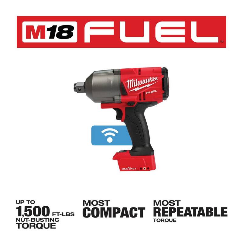 Llave de Impacto Inalámbrica sin Escobillas Milwaukee M18 FUEL ONE-KEY de 18V con 36 Piezas de Juego de Vasos Métricos y SAE 3/8 in. - 2864-20-49-66-6805