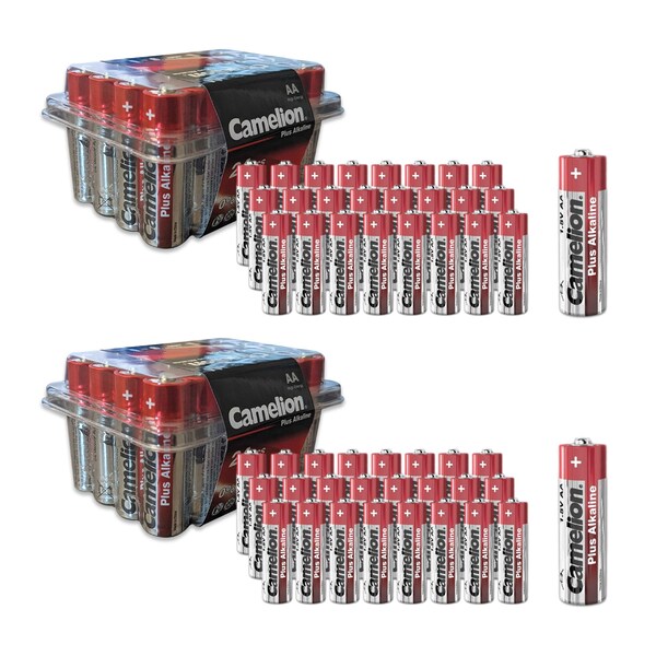 Camelion AA Plus Alkaline Plastic Tub 48 Count 2 x 24 Pack Tubs, 48PK - LR06-PB24-CB2