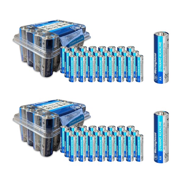 Westinghouse AA 1.5V Dynamo Alkaline Plastic Tub 48PK2 x 24 Pack Tubs - WES-LR06-PB24-CB2