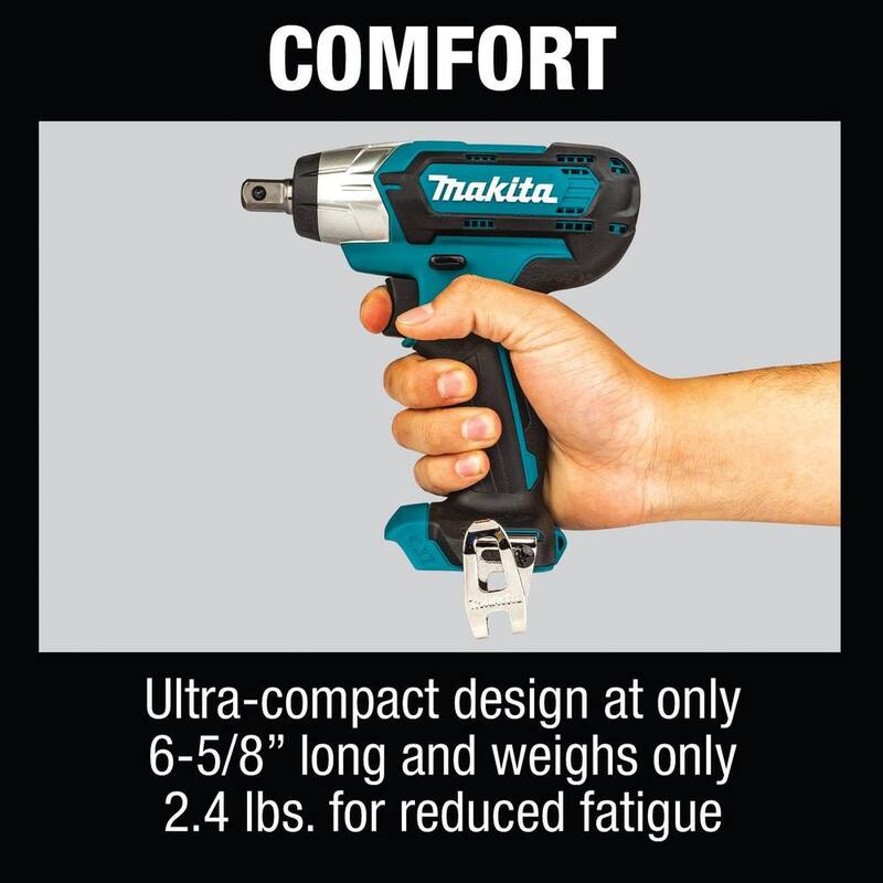 Llave de impacto inalámbrica Makita 12V max CXT de ion de litio de 1/2 pulgada, solo herramienta - WT03Z