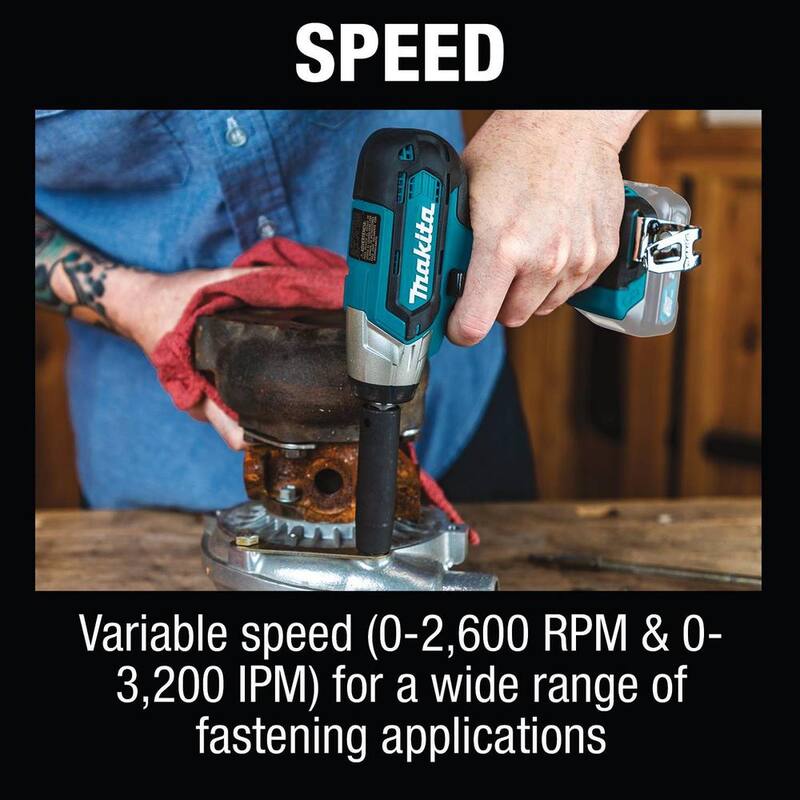 Llave de impacto inalámbrica Makita 12V max CXT de ion de litio de 1/2 pulgada, solo herramienta - WT03Z