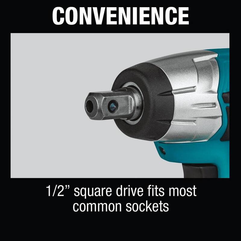 Llave de impacto inalámbrica Makita 12V max CXT de ion de litio de 1/2 pulgada, solo herramienta - WT03Z
