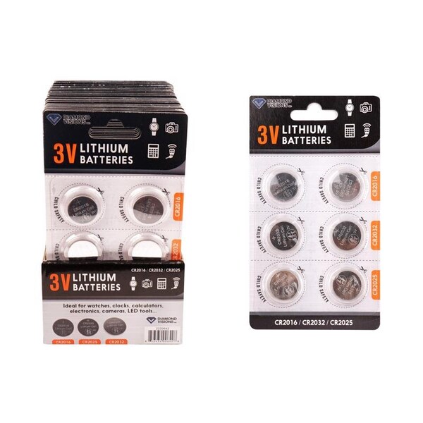 Diamond Visions Diamond Visions 3-Volt Lithium Batteries CR2016 CR2032 CR2025, 9PK - 22-2220642