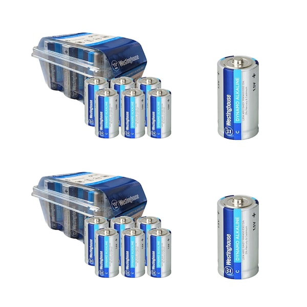 Westinghouse C 1.5V Dynamo Alkaline Plastic Tub 12 Count 12PK - WES-LR14-PB6-CB2