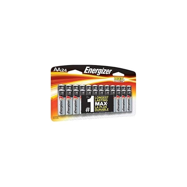 Energizer Energizer MAX Alkaline Battery, AA 1.5V DC 24 PK - E91BP-24