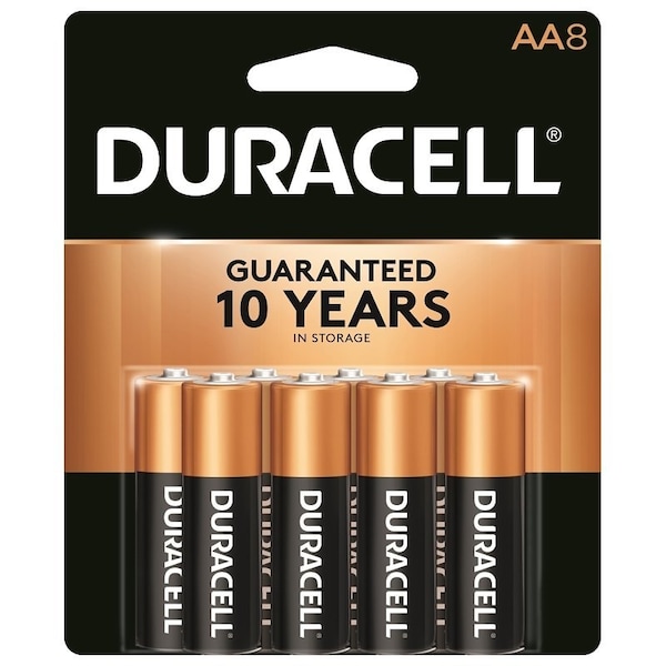 Duracell COPPERTOP Battery, 15 V Battery, AA Battery, Alkaline, Manganese Dioxide - MN15B8ZTSS