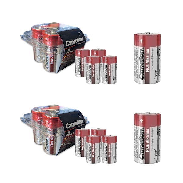 Camelion C 1.5V Plus Alkaline Plastic Tub 8PK - LR14-PB4-CB2
