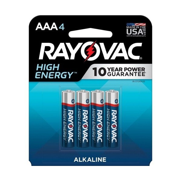 Rayovac Batteries, High-Energy, Alkaline, AAA, BE/SR, 4PK - RAY8244T