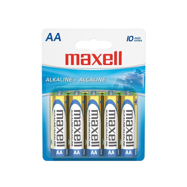 Maxell LR6 10BP AA ALKALINE 10PK HANGING CARD, 10PK - 723410
