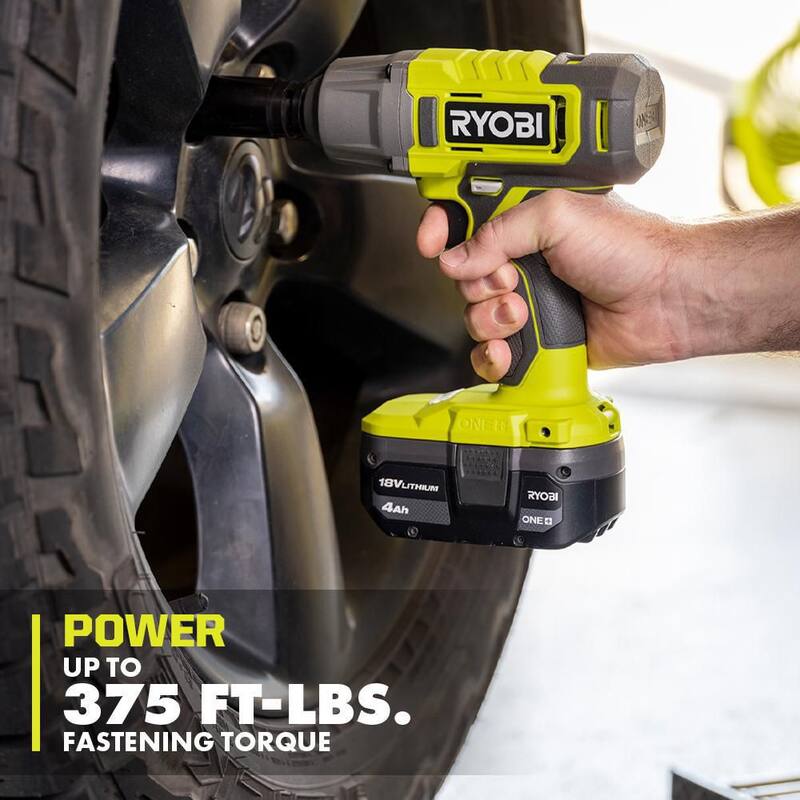 RYOBI ONE+ 18V Llave de Impacto Inalámbrica de 1/2 pulg con Batería de 2.0 Ah - PCL265B-PBP006
