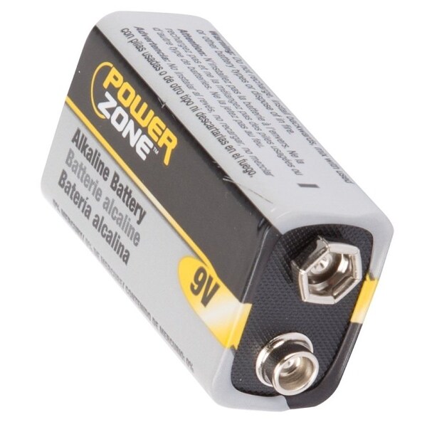 Powerzone Battery, 9 V Battery, Zinc, Manganese Dioxide and Potassium Hydroxide - 6LR61-1P-DB