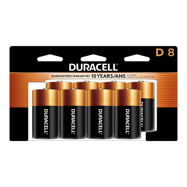 Duracell MN13R8DWZ17 Coppertop Value Batteries, D, 8 Pack - 41333-19235