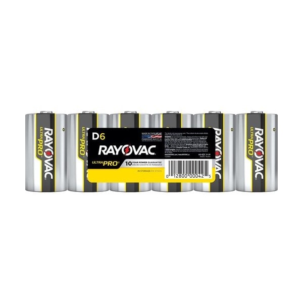 Rayovac Batteries, Ultra Pro, D, Alkaline, Silver/Black/Yellow, 6PK - RAYALD6