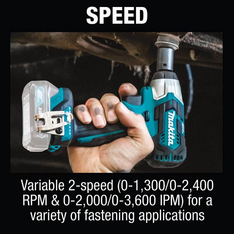 Llave de impacto inalámbrica sin escobillas de litio Makita 12V max CXT de 3/8 pulg. sq. Drive, solo herramienta - WT05Z