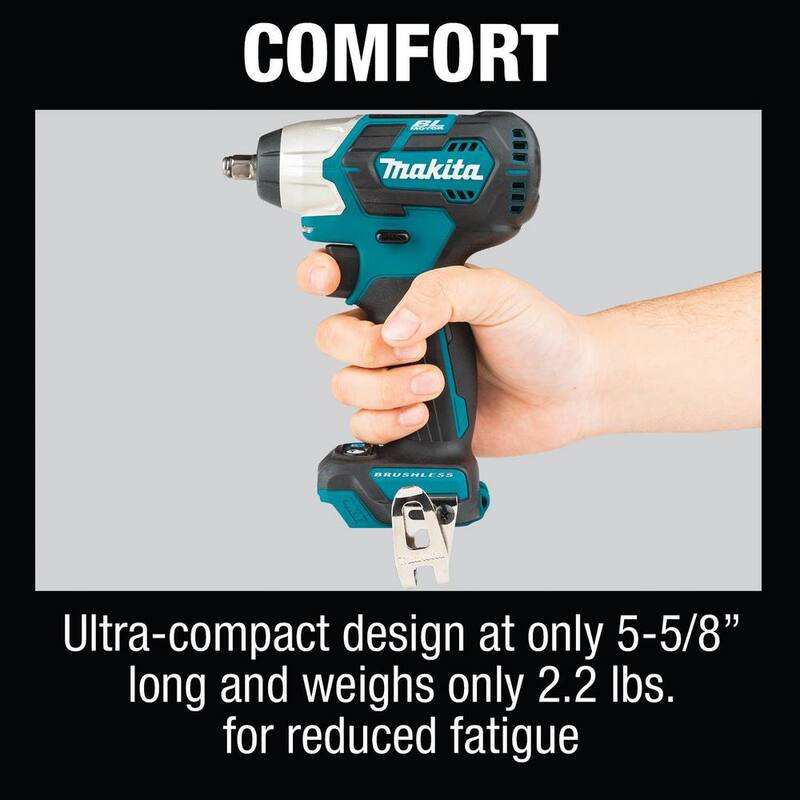 Llave de impacto inalámbrica sin escobillas de litio Makita 12V max CXT de 3/8 pulg. sq. Drive, solo herramienta - WT05Z