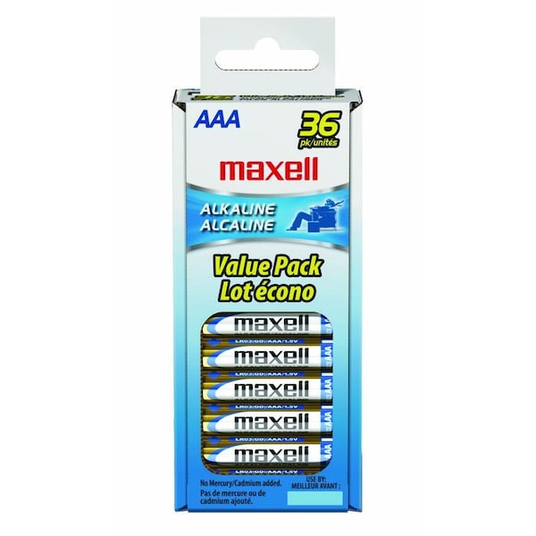 Maxell LR03 AAA ALKALINE IN REUSABLE BOX LOOSE BATTERIES 36PK - 723815