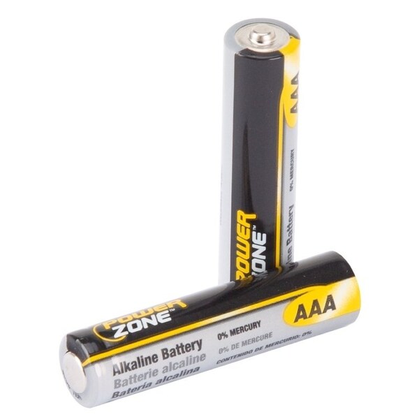 Powerzone Battery, 1.5 V Battery, AAA Battery, Zinc, Manganese Dioxide, and Potassium Hydroxide - LR03-8P-DB